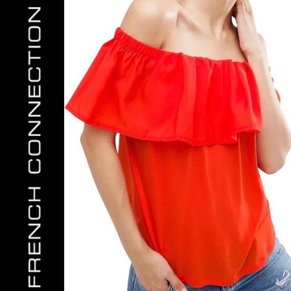 French Connection Polly Cold Shoulder Top